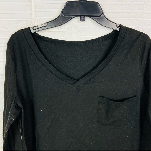 Unbranded Black V-Neck Long Sleeve pocket Top size large - Picture 5 of 12